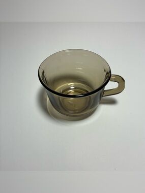 Vintage Fortecrisa Mexico Smoky Brown Glass Coffee Mugs Set of 4 Smoke Cups